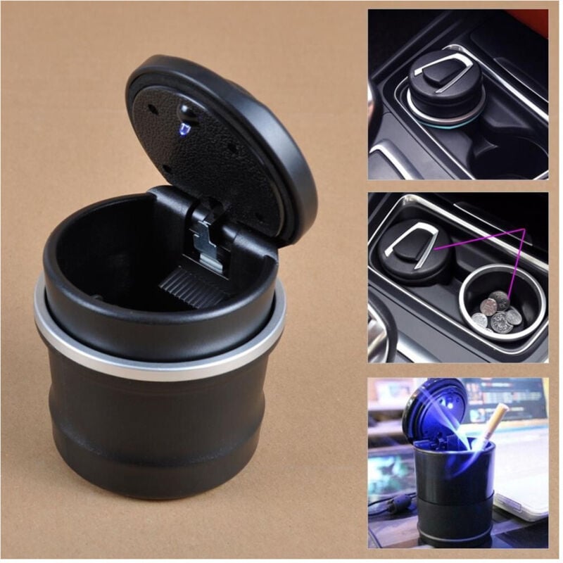 Trade Shop Traesio - Trade Shop - auto aschenbecher led licht aschenbecher van glas büro zuhause tragbar -