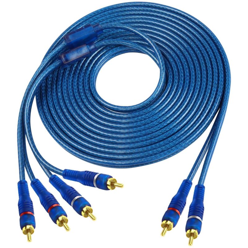 Auto-Cinch-Audio-Verbindungskabel, 2-Kanal auf 4-Kanal-Cinch-Auto-Audio-Y-Splitter-Adapter-Jumper Twisted Pair OFC Vollabschirmung