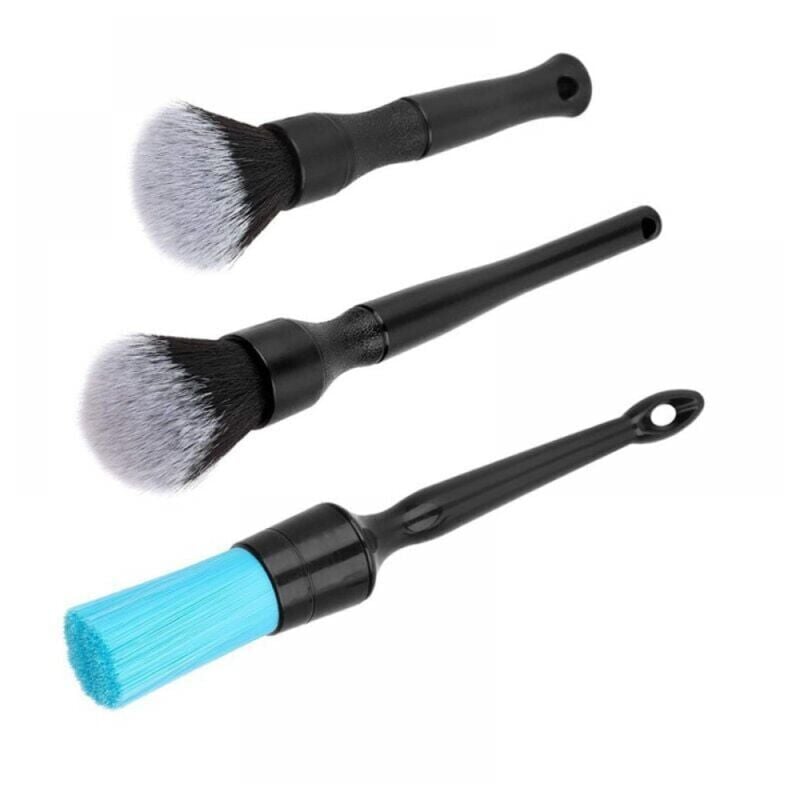 SNQ - Auto-Detailbürste, 3-teilige Auto-Reinigungsbürste für Auto, Motorrad, Auto, Reinigung von Rädern, Armaturenbrett, Innen- und Außenbereich,