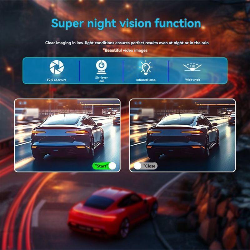 Auto-DVR-Kamera, WLAN, 1080P, 3-Objektiv, für Den Fahrzeuginnenraum, Dashcam, Dreiwege-Kamera, Videorekorder, Dashcam-Camcorder