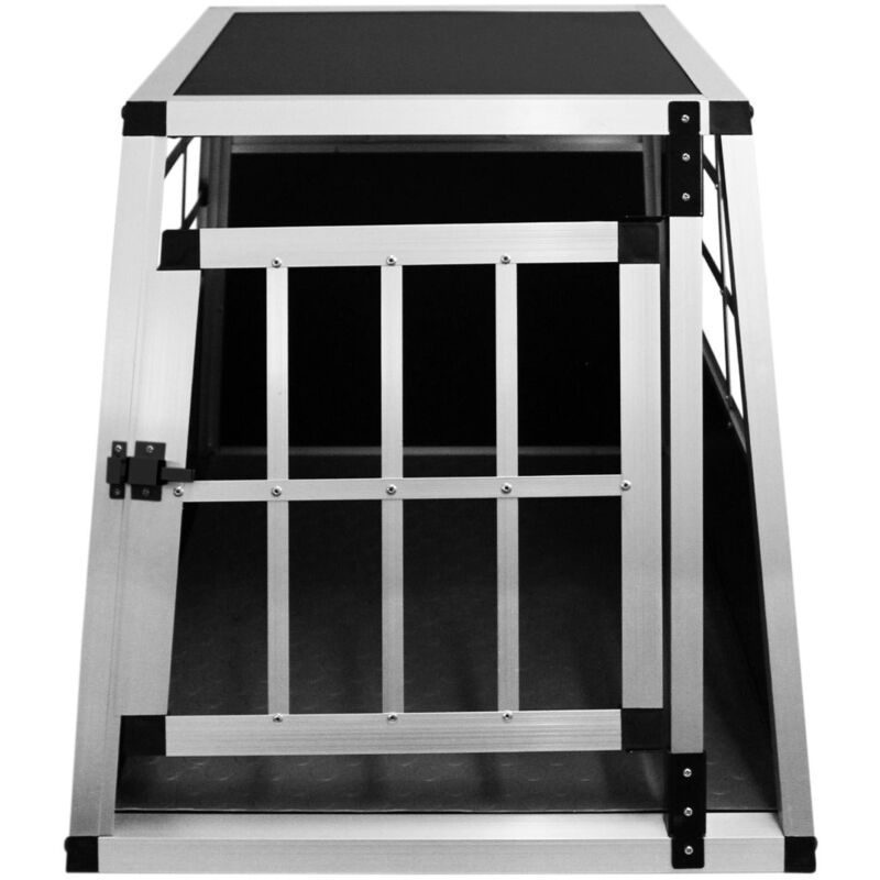 Monster-shop - Auto Hundetransportbox Kleine Einzelbox Hundebox Transportbox Gitterbox Fahrzeugbox Kofferraumbox Katzen Hunde Aluminium Trapez