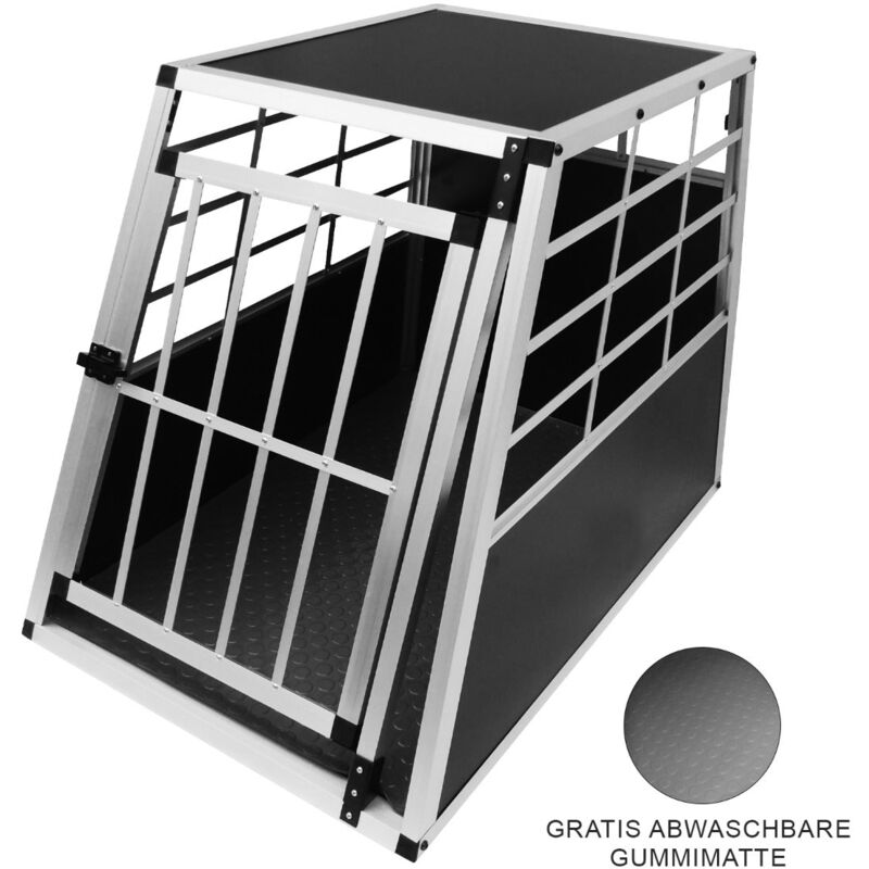 Monster-shop - Auto Hundetransportbox große Einzelbox Hundebox Transportbox Gitterbox Fahrzeugbox Kofferraumbox Katzen Hunde Aluminium Trapez