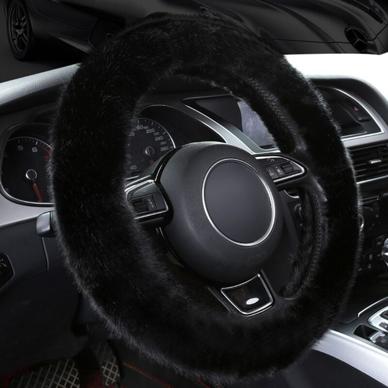 Jalleria - Auto Lenkradbezug,Flauschiger Lenkradbezug,Plüsch Auto Lenkradbezug,Auto Lenkradbezug,Winter Lenkradbezug,Auto Lenkradbezug