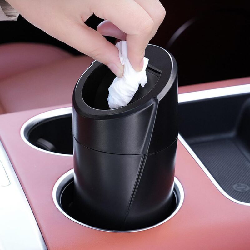 Auto-Mülleimer mit Deckel, auslaufsicherer Auto-Mülleimer, wasserdichter Auto-Mülleimer aus Kunststoff, klein und tragbar, für Autotüren,