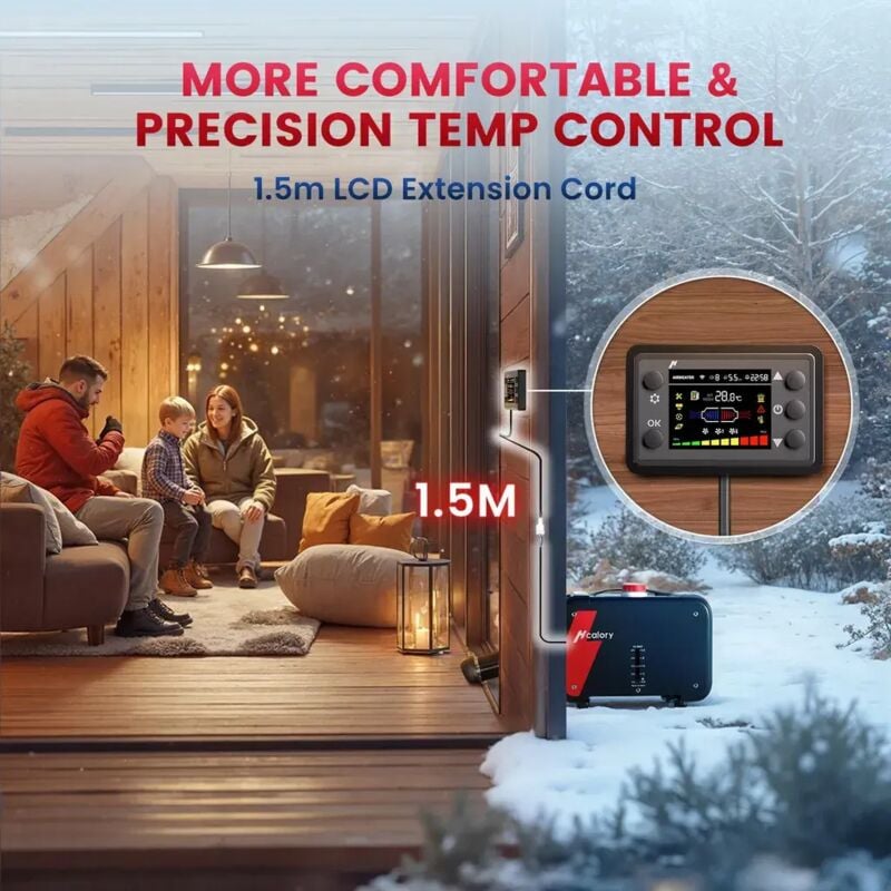 Auto PKW Dieselheizung 5KW-8KW Standheizung Lufterhitzer 12V/24V mit EU Adapter, Bluetooth und APP-Steuerung