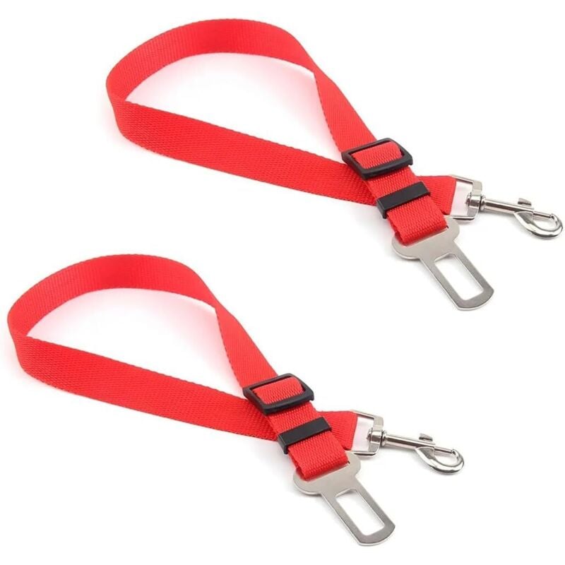 Auto-Sicherheitsgurt für Hunde, verstellbarer Hunde-Auto-Sicherheitsgurt, Hunde-Sicherheitsgurt mit Schnalle, für alle Hunde- und Katzenrassen (Rot)
