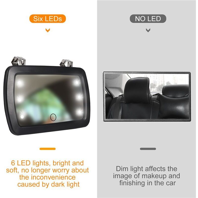 Auto Sonnen Blende Spiegel Make- Sonnen Schutz Kosmetik Spiegel Kosmetik Spiegel Automobil Kosmetik Spiegel mit Sechs LED Leuchten Auto Styling