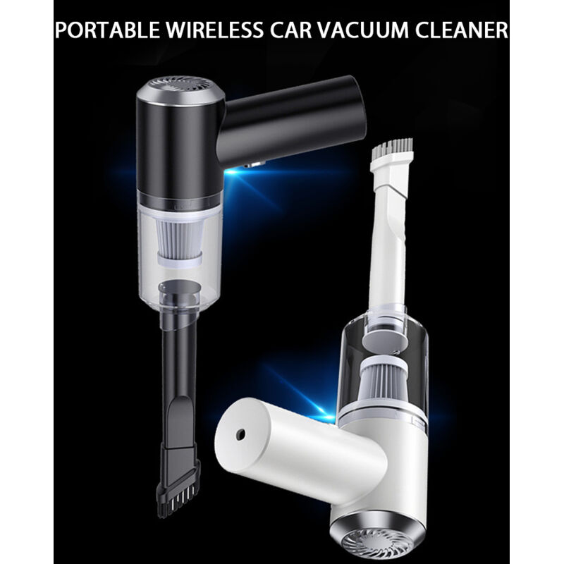 Auto-Staubsauger Hand-Akku-Staubsauger 120W 6000Pa Hochleistungs-Eingebautes LED-Licht Tragbarer Staubsauger für Auto-Heimbüro-Haustierhaare,Schwarz