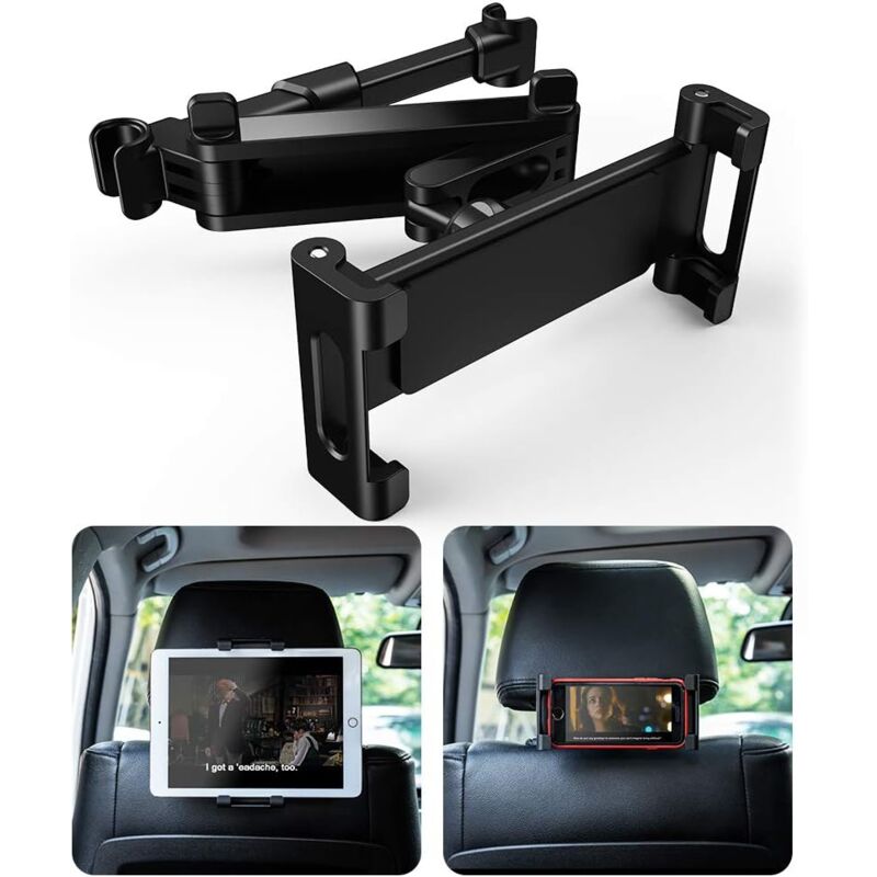 Auto-Tablet-Halterung, Tablet-Halterung für Auto, universelle Kopfstütze, automatische Drehung, 360°, verstellbare Größe 6–12 Zoll, für iPad 2/3/4 /