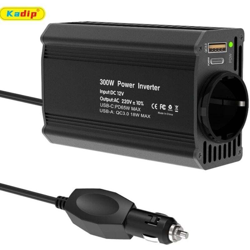 Inverter per auto, trasformatore da 12 v a 220 v, per telefono, tablet e tablet (dimensioni: nero)