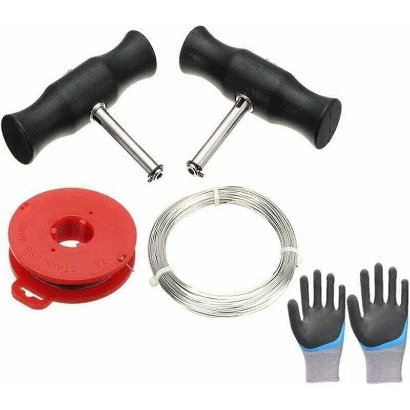 Auto-Windschutzscheiben-Entfernungswerkzeug-Set, Windschutzscheiben-Fenster-Schneiddraht mit Griffen, Fenster-Entfernungs-Schneidedraht mit Griff,