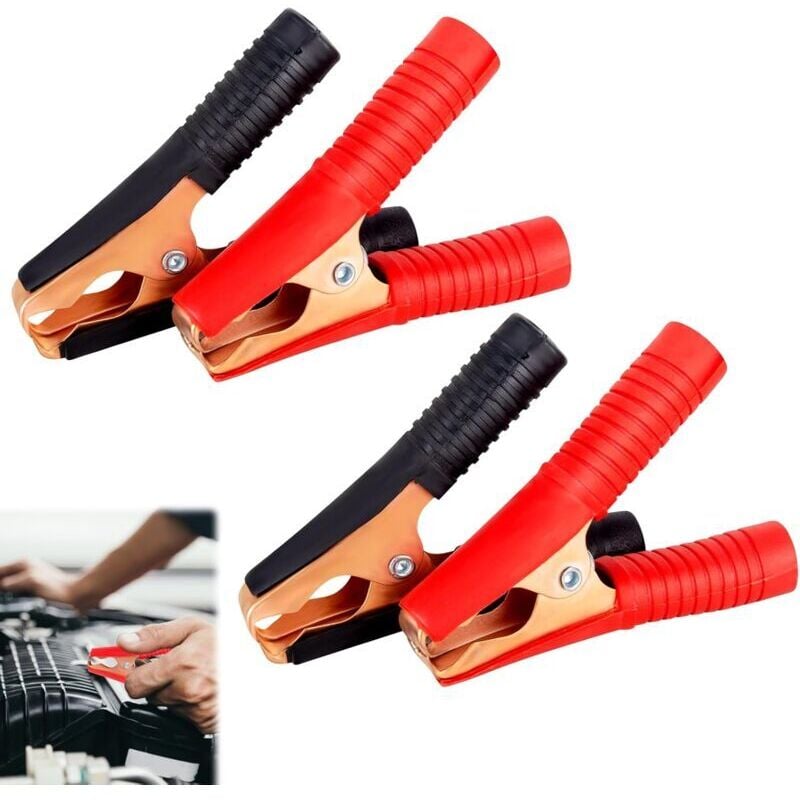 Autobatterieklemmen, elektrische Krokodilklemmen, Starthilfeklemme, Autobatterie-Krokodilklemmen, 100 a isolierte Batterieklemmen für Auto, lkw,