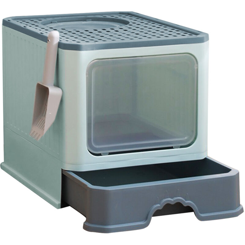 Automatische Katzentoilette, selbstreinigende Katzentoilette, sicher, geruchshemmend, große Kunststoff-Katzentoilette mit Eintritt, Katzentoilette,