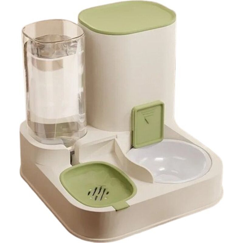 Automatischer 2,3-Liter-Trockenfutterspender – 1,3-Liter-Wasserspender – 2-in-1-Set – Wasser – Spender – Katzenfutter – Behälter – Für Wohnungskatzen