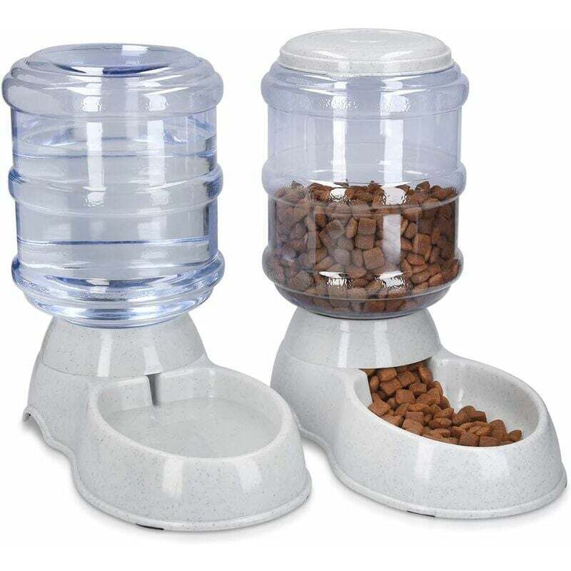 Automatischer Futter- und Wasserspender – Zubehör für Katzen und Hunde – 2 automatische Näpfe – für Katzen, Hunde und Kaninchen – 3,8 l