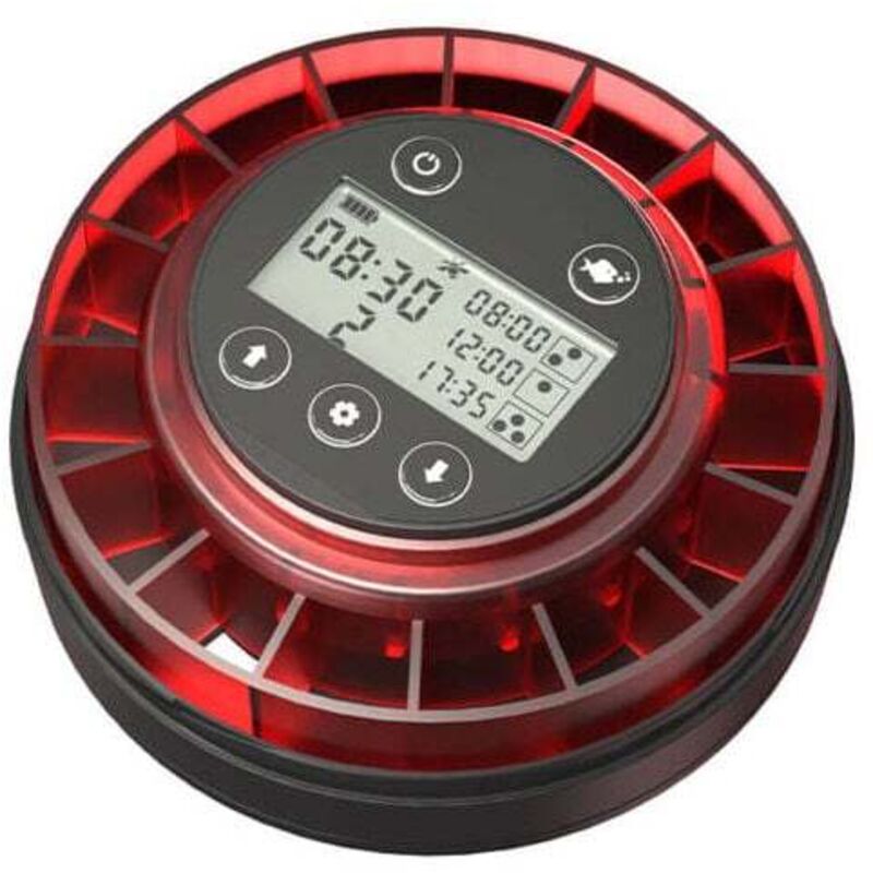 Automatischer Futterspender für Zierfische, automatischer Futterspender mit Timer, wiederaufladbarer Timer, mit USB-Kabel, LCD-Display, 100 ml