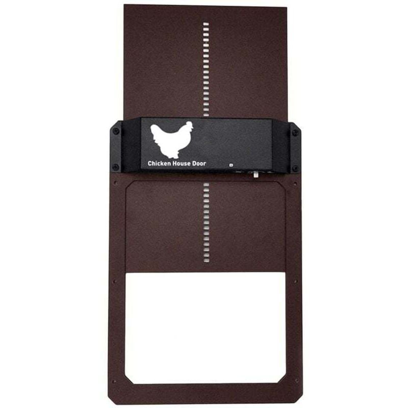 Automatischer Hühnerstalltüröffner mit Lichtsensor. Tierbedarf. Geflügelzubehör für den Garten.