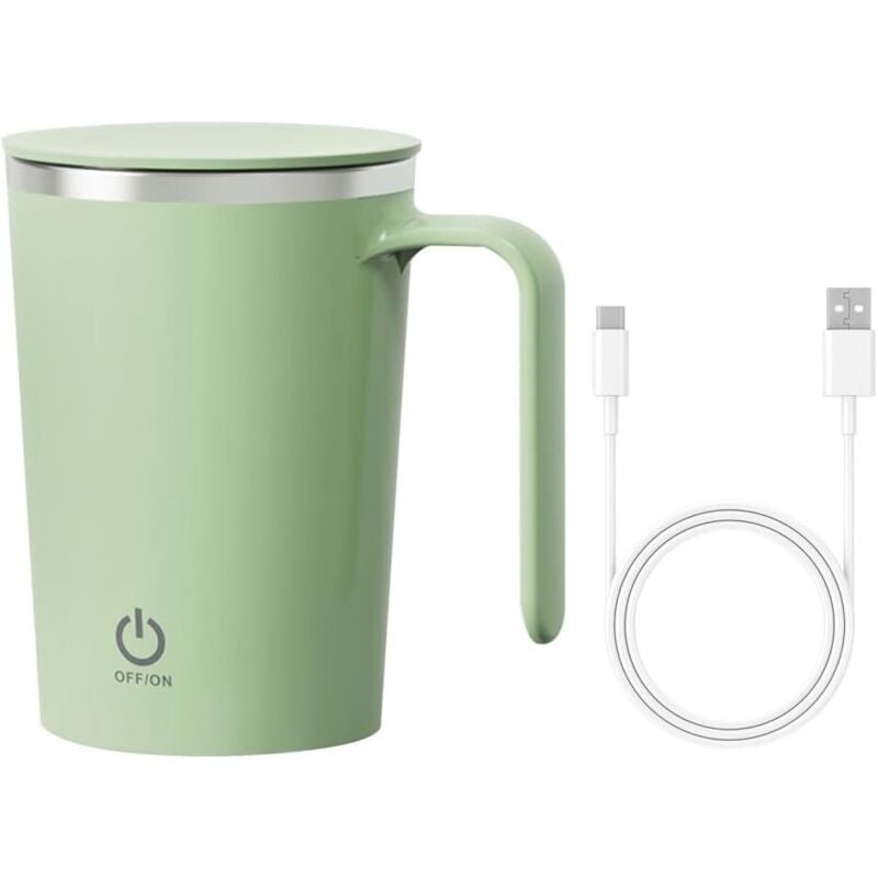 Automatischer Magnetrührbecher für Kaffee, mit Doppelklick-Startfunktion und Edelstahl-Innenbeschichtung für Milch, Kaffee, Tee und heiße Schokolade