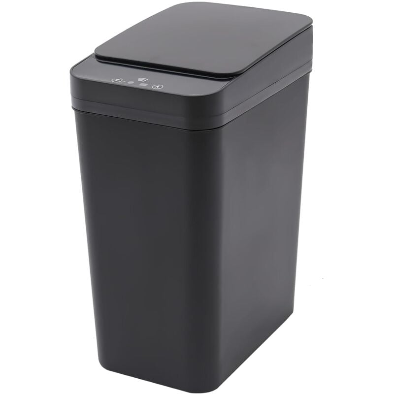 Automatischer Mülleimer, Intelligenter Mülleimer, Bewegungssensor-Mülleimer für Küche und Büro, 12L Kapazität (Schwarz)