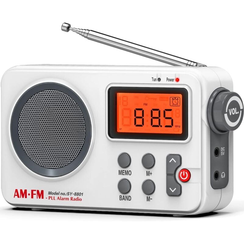 Tragbares FM/AM (MW)-Radio, kleines tragbares Radio, Transistorradio mit hervorragendem Empfang und hoher Klangqualität, mit zeitgesteuerter