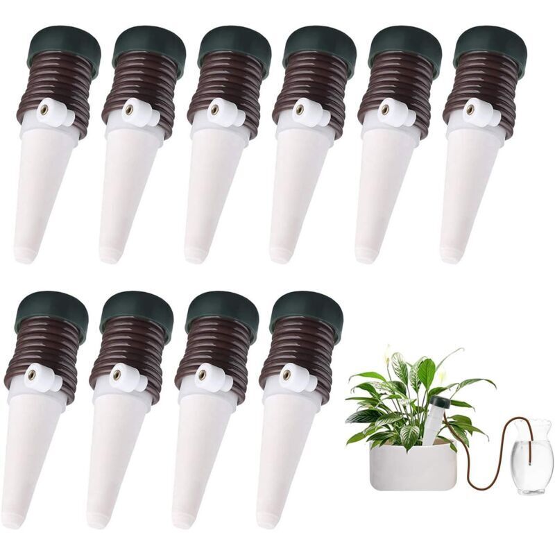 Automatisches Tropfbewässerungsset für Pflanzen, kabelgebunden, automatisches Tropfbewässerungsset aus Keramik für Pflanzen (10), Tropfzubehör und
