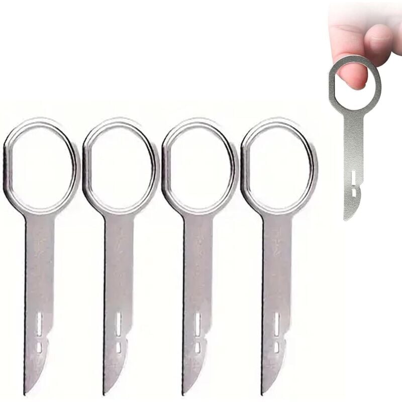 Bluedeer - Autoradio Ausbauwerkzeug 4 Stück Autoradio Entriegelungswerkzeug Entriegelungsschlüssel für Die Audio-Demontage Verschiedener Autos