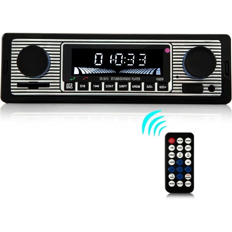 Autoradio Bluetooth 5.0, Autoradio Bluetooth, 1-Din-Autoradio, Freisprecheinrichtung für 9–12 V-Auto-FM-Radio, unterstützt 2 USB/AUX/SD/TF/MP3,