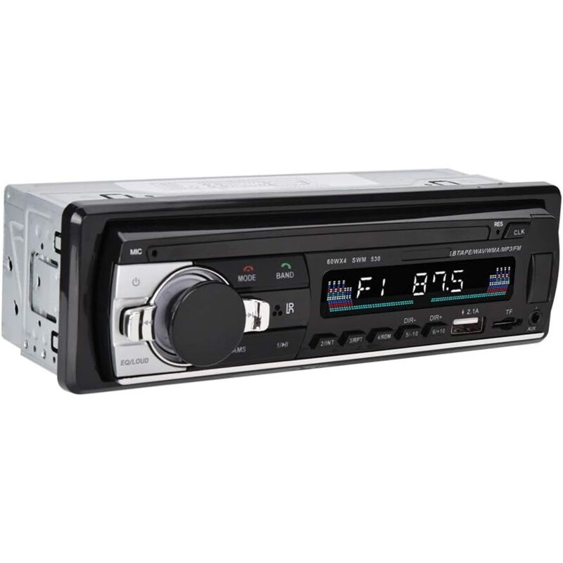 Autoradio-Multimedia-MP3-Player, Autoradio-Player mit MP3-/FM-/USB-/AUX-Eingang, FM-Radio, Bluetooth-Freisprecheinrichtung, Dual-USB, VA-LCD-Display,