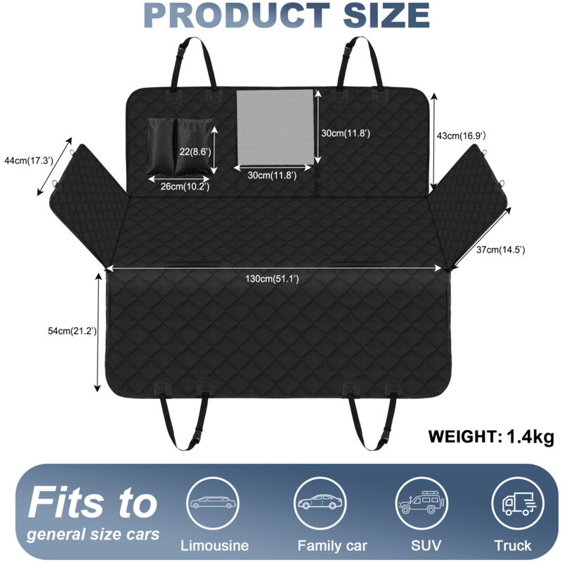 Autositzschutz für Hunde für die Rückbank, Autositzbezug für Hunde, Autositzschutz für Hunde mit Sichtfenster, universeller Autositzschutz für Hunde