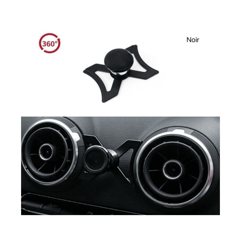 Magnetische Auto-Handyhalterung für Audi A3 S3 RS3 8V, geeignet für Smartphones und Navigationsgeräte, 360-Grad-Sicht, Schwarz