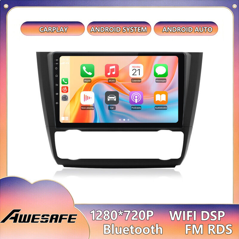 AWESAFE Android 13 Autoradio für BMW 1er Serie E81 E82 E87 E88 (2004–2011) 6GB+128GB 9' Touchscreen CarPlay Android Auto GPS
