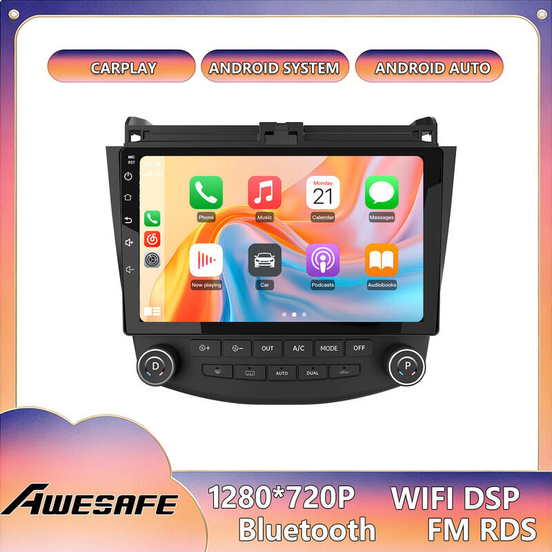 AWESAFE Android 13 Autoradio für Honda Accord (2003–2007) 4GB+64GB 9' Bildschirm mit CarPlay GPS WiFi Bluetooth Android Auto