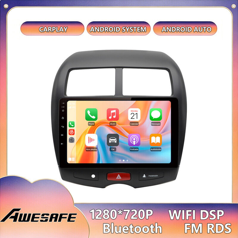 AWESAFE Android 13 Autoradio für Mitsubishi ASX1 (2010–2016) 6GB+128GB 9' Touchscreen CarPlay GPS WiFi Bluetooth Android Auto