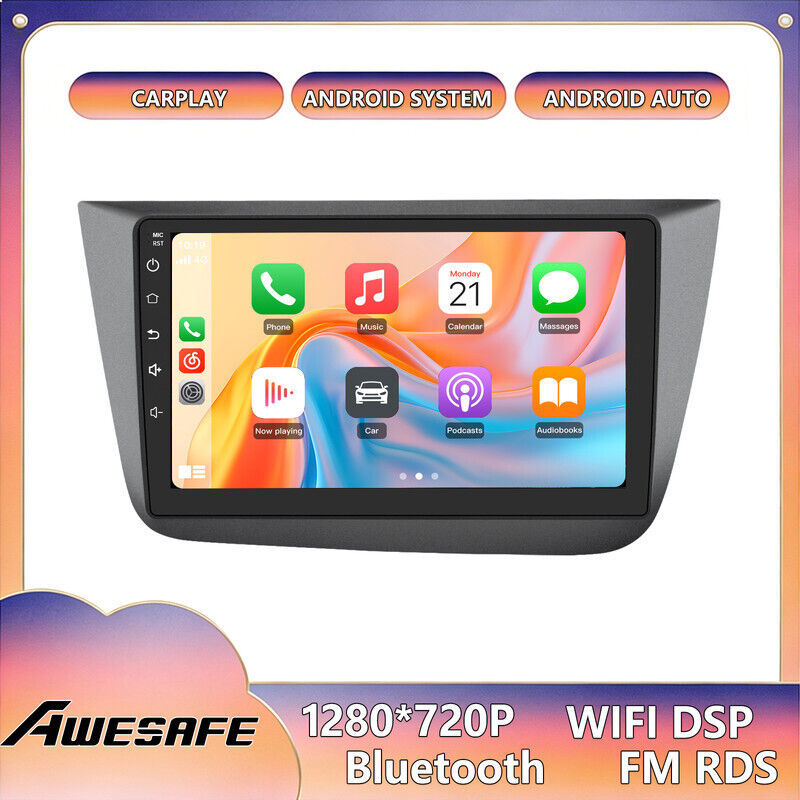 AWESAFE Android 13 Autoradio für Seat Altea XL (2004–2015) / Toledo (2004–2009) 4GB+64GB 9' Bildschirm CarPlay Bluetooth Android Auto