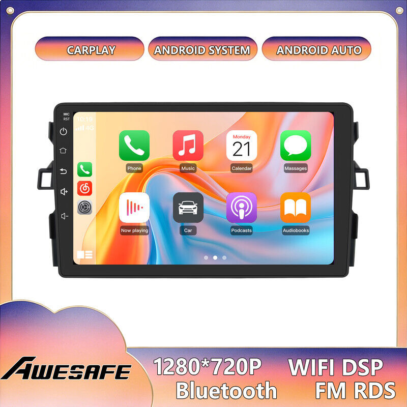 AWESAFE Android 13 Autoradio für Toyota Auris (2006–2012) 4GB+64GB 9' Touchscreen mit CarPlay Android Auto GPS Bluetooth