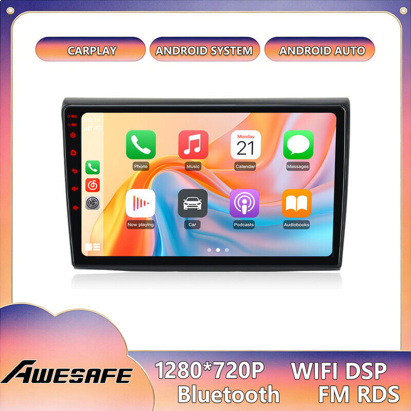 AWESAFE Autoradio 4G Android 13 6GB+128GB für Fiat Bravo (2007–2012) 9'' Touchscreen mit CarPlay GPS Bluetooth Android Auto
