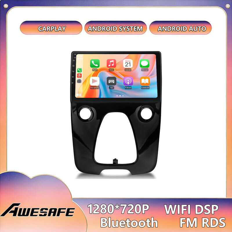 AWESAFE Autoradio Android 13 2GB+32GB für Toyota Aygo/Citroën C1/Peugeot 108 (2015–2020) 10'' Touchscreen CarPlay Android Auto