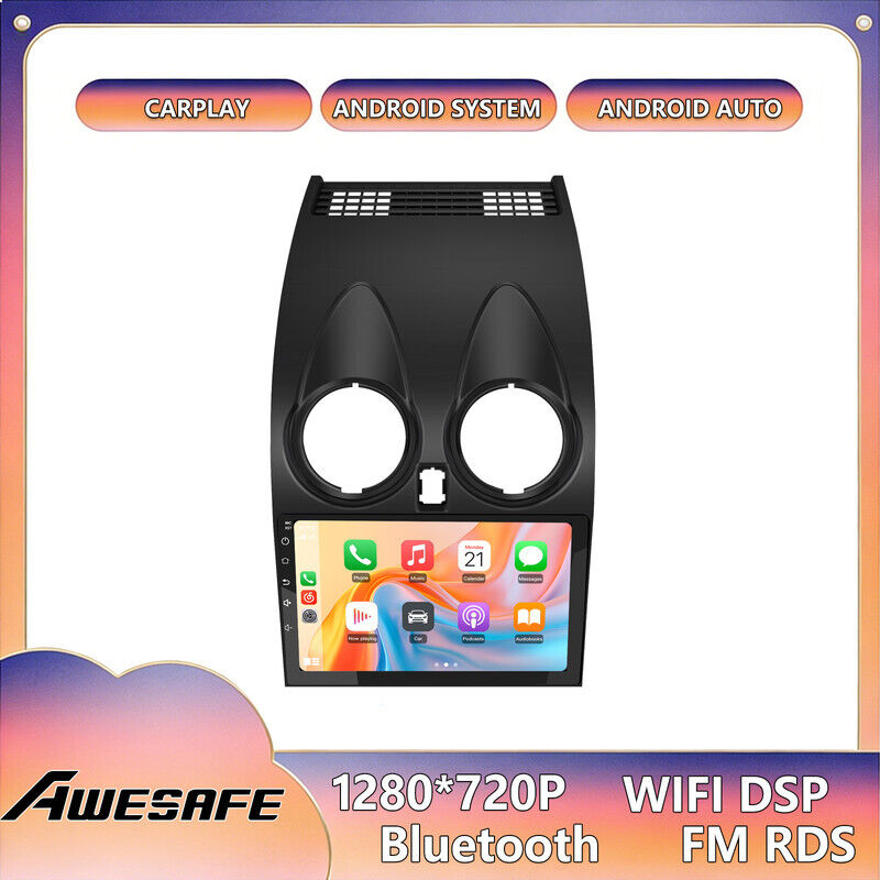 AWESAFE Autoradio Android 13 für Nissan Qashqai J10 (2006-2013) 2GB+64GB 9'' Touchscreen CarPlay GPS WiFi Bluetooth Android Auto