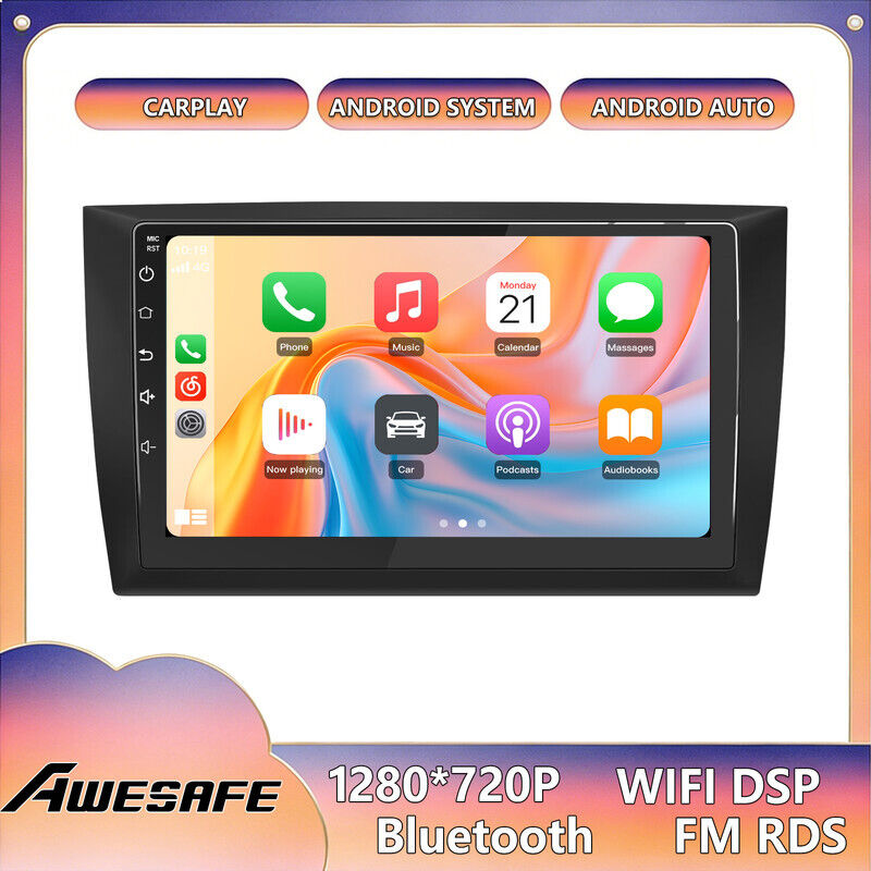 AWESAFE Autoradio Android 13 für VW Golf 6 (2008-2016) 4GB+64GB mit 9'' Touchscreen Carplay GPS WiFi Bluetooth Android Auto