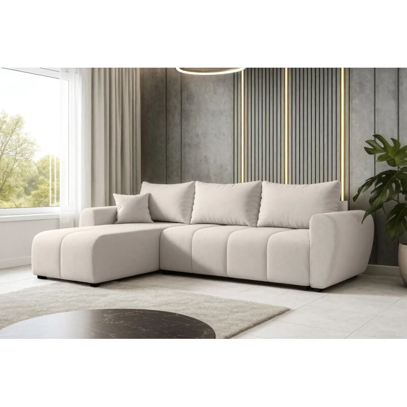 AX LIVING Eckcouch mit Schlaffunktion Malatya L Mini Ecksofa Beige L