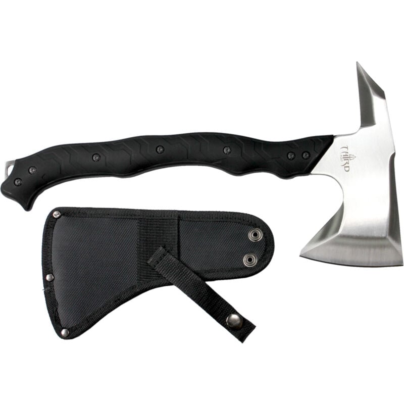 Axt Third aus rostfreiem Stahl 420, Gesamtgröße 37 cm, mango aus schwarzem ABS, mit Nylonüberzug, S4101-1