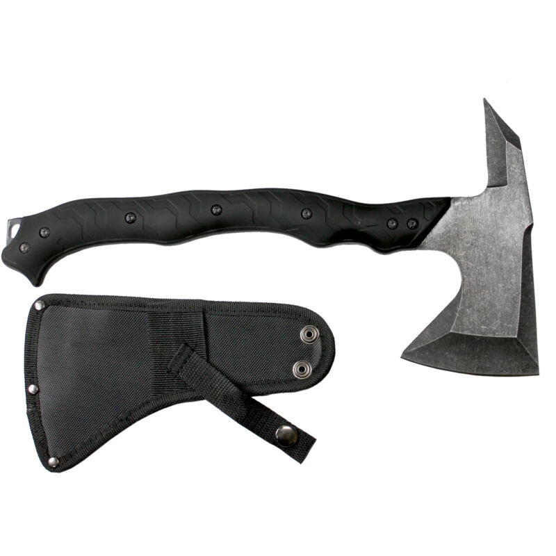 Drillpro - Axt Third aus rostfreiem Stahl 420, Gesamtgröße 37 cm, mango aus schwarzem abs, mit Nylonüberzug, S4101-2