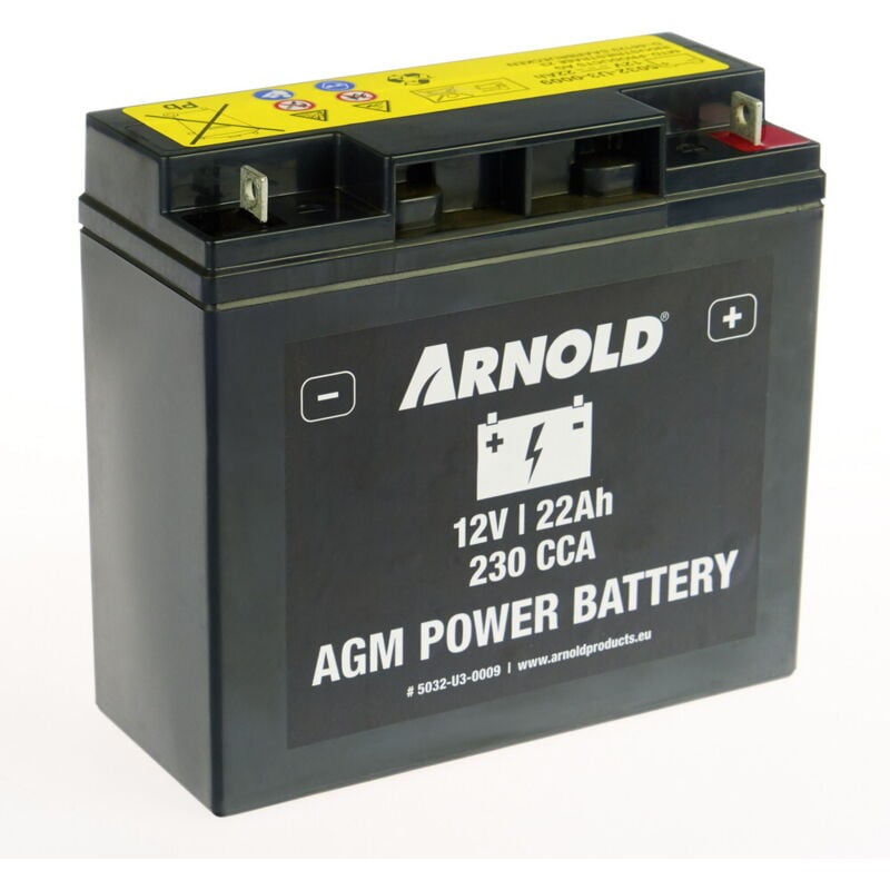 AZ109/AGM SLA/VRLA 12-22A Batterie für Rasentraktor, + rechter Anschluss Arnold