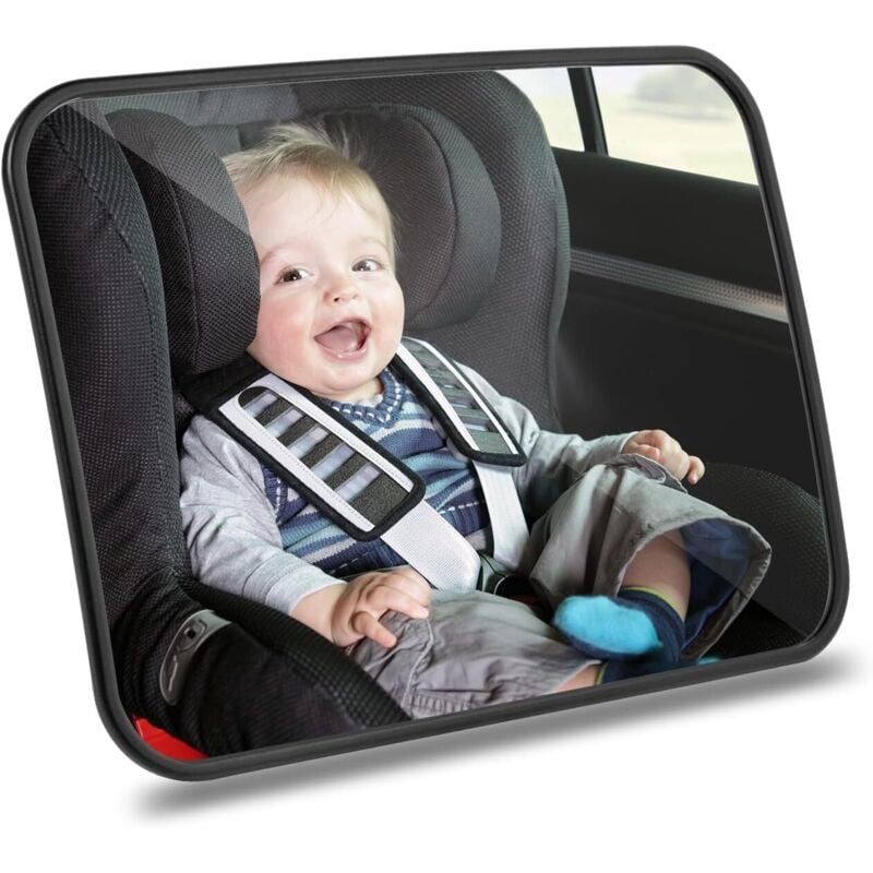 Baby-Autospiegel, Baby-Sicherheits-Autospiegel, Baby-Rücksitzspiegel, bruchsicherer Baby-Rückspiegel für alle Autositze, Befestigung an der