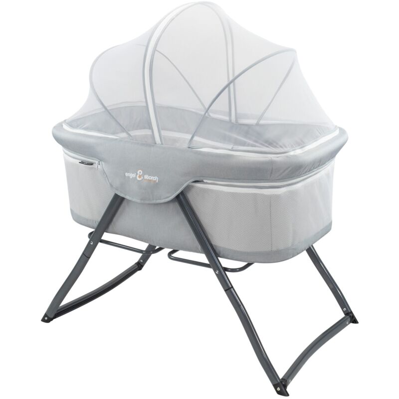 Iflair - Baby Babybett bebito Reisebett Beistellbett mit Moskitonetz und Tragetasche - Grau