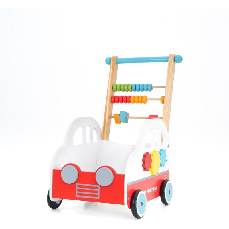 Baby Lauflernhilfe Multiaktivitäten Wagen Montessori Robincool Creta 30x44x51 cm aus Holz Regt Psychomotorische Entwicklung an
