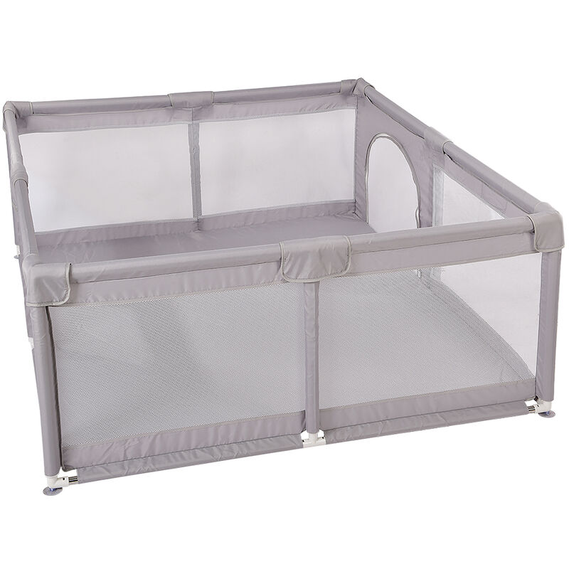 Baby Laufstall 1.51.8m-Babyreisebett, Kinderreisebett, Reisebett mit Tür, Laufgitter mit atmungsaktivem Netz und Reißverschluss