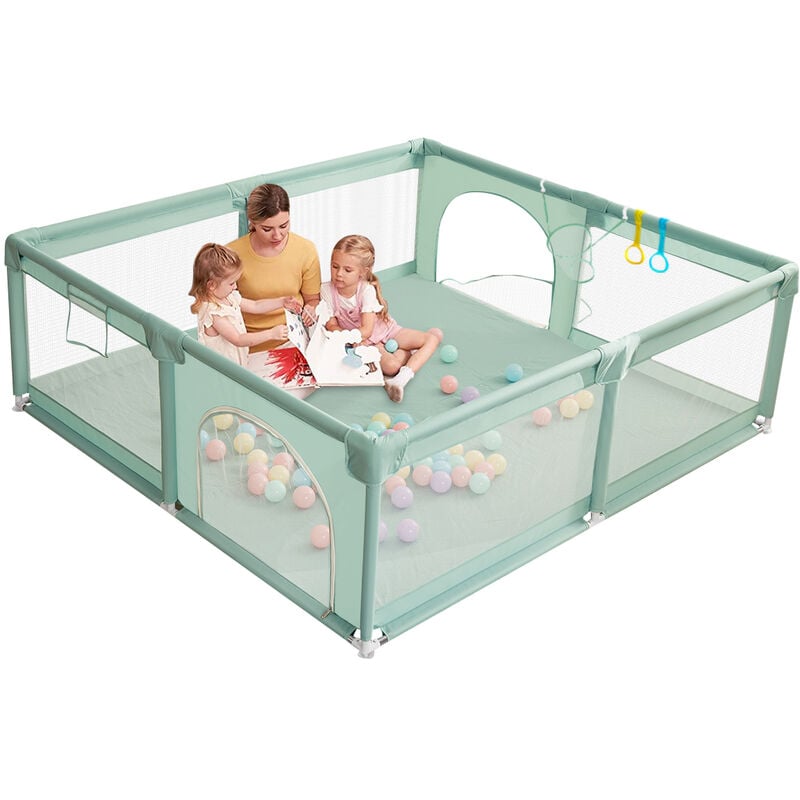 Laufgitterzaun 180 x 200 x 66 cm mit Basketballkorb dunkelgrün Weihnachten