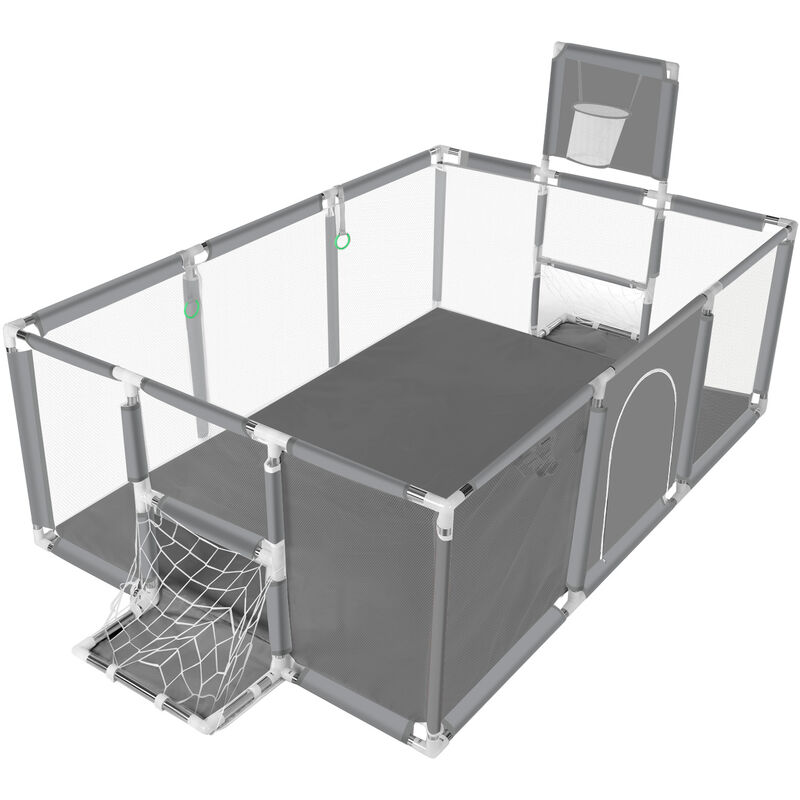 Baby-Laufstall Spielhof Outdoor Indoor Kids Activity Center 180x122x64CM Grau