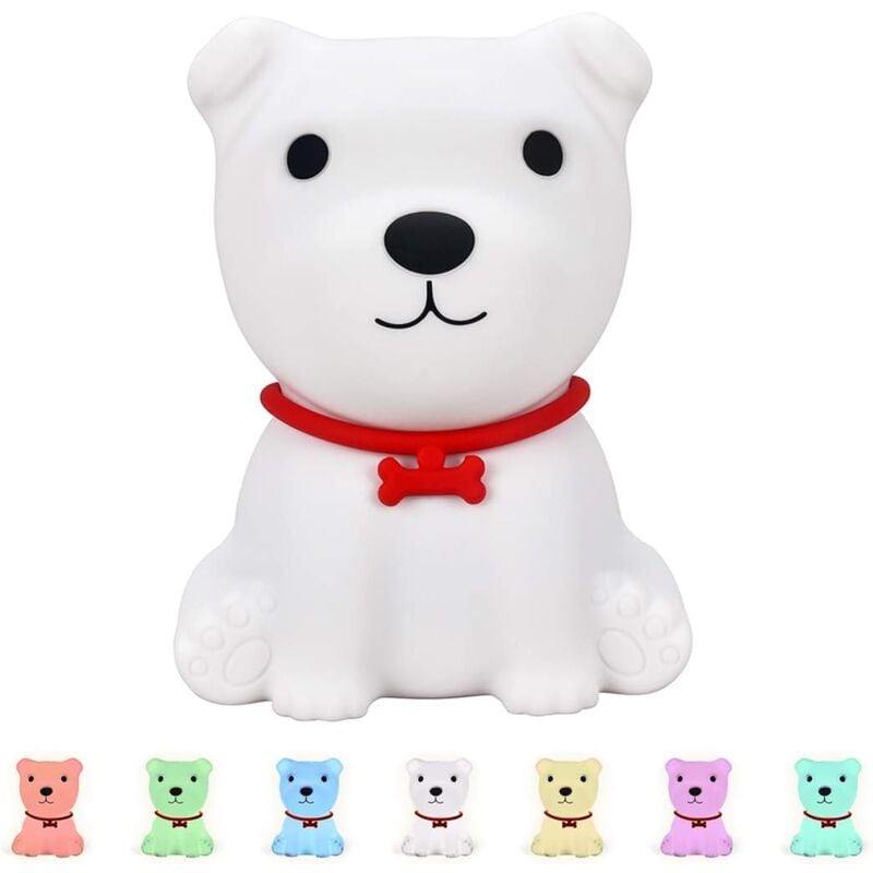 Gotrays - Baby Nachtlicht, Wiederaufladbares Welpe Baby Nachtlicht, Tragbares Silikon led Nachtlicht, Touch Nachtlicht, Babyzimmer Dekor, Baby Junge